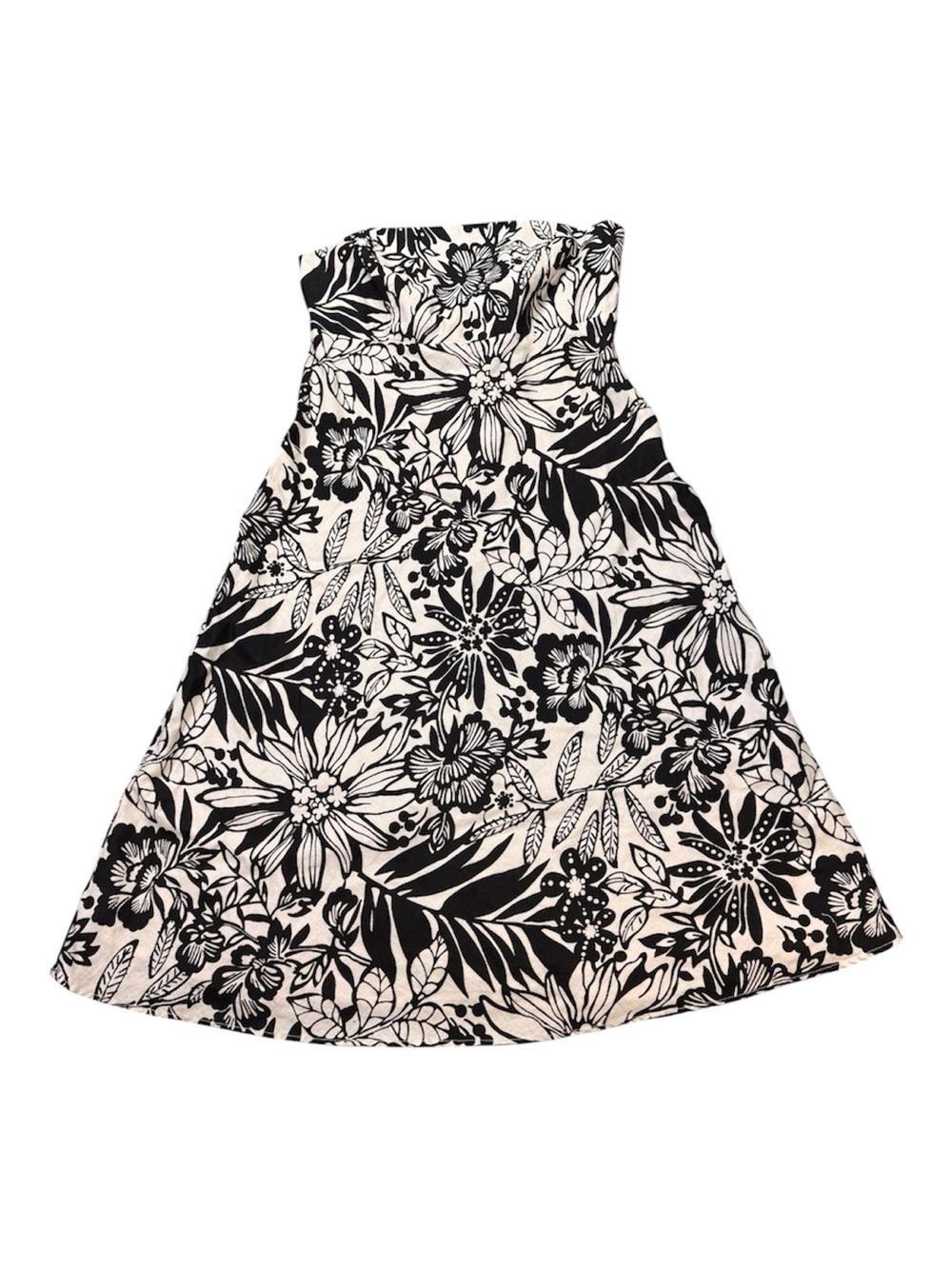 GAP Linen Blend Strapless Floral Fit & Flare Dress Size 8
